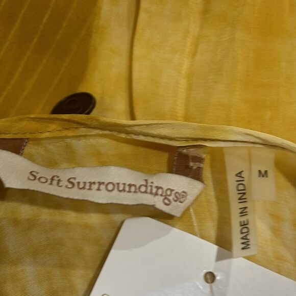 NEW! Soft Surroundings Yellow Scoop Neck Tunic ~ Side Ties ~ M - Picture 10 of 12